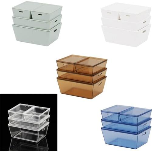 4Pcs/lot 1:12 Dollhouse Miniature Storage Box Food Play Model Doll House Decor