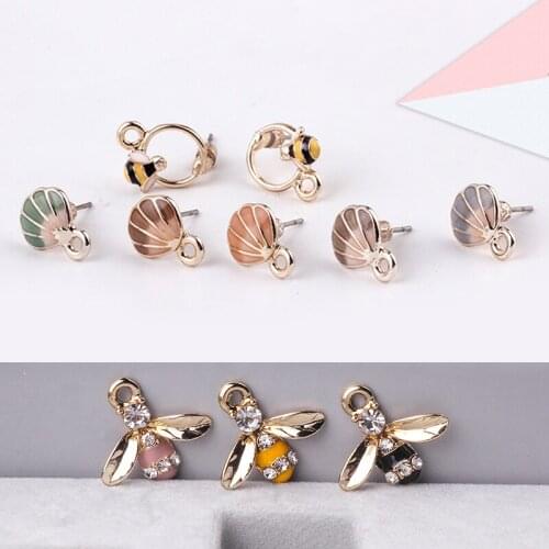 Min order 40pcs/lot color alloy decoration round shape fashion women Stud Earrings diy jewelry earring pendants accessory