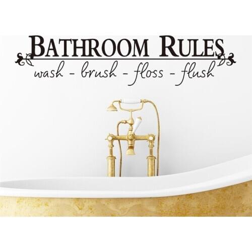 Toilet Bathroom Rules Wall stickers decoration wall decals For Shop Office Home Cafe Hotel