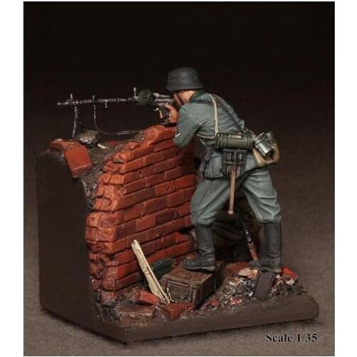 New Unassembled 1/35 machine soldier not include wall Resin Kit DIY Toys Unpainted resin model