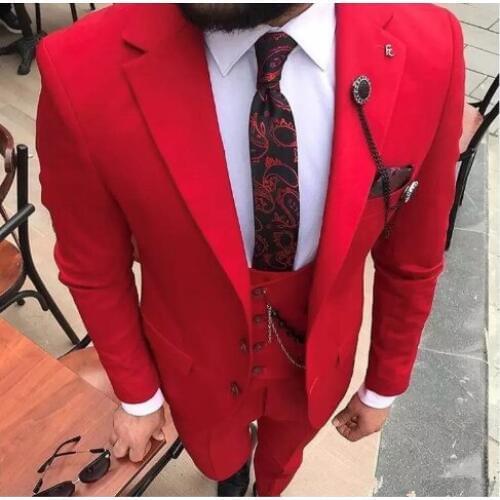 New Arrival Two Buttons Groomsmen Notch Lapel Groom Tuxedos Men Suits Wedding/Prom Best Man Blazer ( Jacket+Pants+Vest+Tie) A18