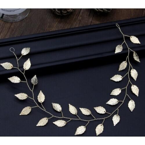 Leaves Branch Pageant Wedding Hairband Prom Bridal Headdress Bride Headpiece Gold Leaf Crown For Women Head Jewelry