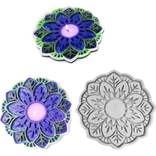 Flower Shaped Hollow Coaster Epoxy Resin Mold Cup Mat Tea Mug Pad Silicone Mould DIY Crafts Decorations Ornaments Casting Tools