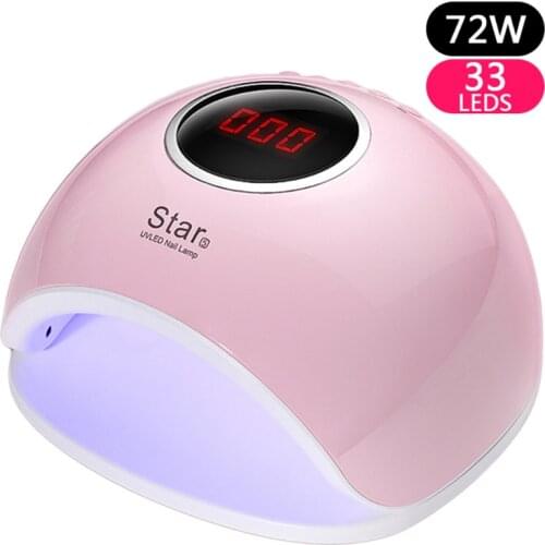 Star 5 Profession 72W UV LED Nail Lamp 2018 Nail Gel Dryer For Double Light Drying Polish Nail Lampe Smart Manicure Tool