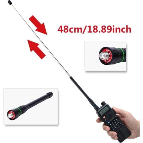 Adjustable UHF/VHF Antenna Whip Antenna Compatible with UV-5R BF-888S UV-82 UV-9R Plus Black Radio Antennas Dropship