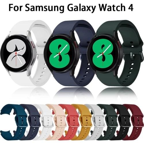 20mm WatchBand Silicone Strap For Samsung Galaxy Watch 4 40mm 44MM /Galaxy 4 Classic 42mm 46mm Original Smart Wristband Bracelet