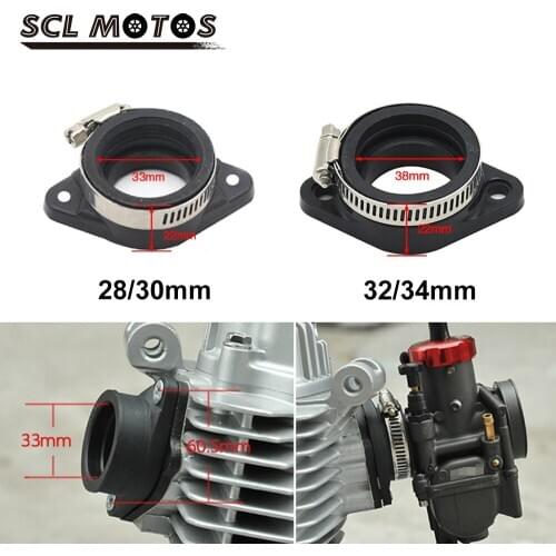 SCL MOTOS Rubber Motorcycle Carburetor Adapter Inlet Intake Mat For PWK 28/30mm 32/34mm Racing Carburetor UTV ATV Pit Dirt Bike