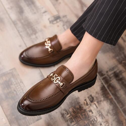 Luxury Brand Leather Outdoor Men Shoes Gentleman Fashion Loafers Slip On Comfortable Moccasins Flats Casual Boat Driving Shoe #I