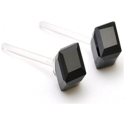 Earrings 6mm Square Glass Crystal Earrings geometric Earrings