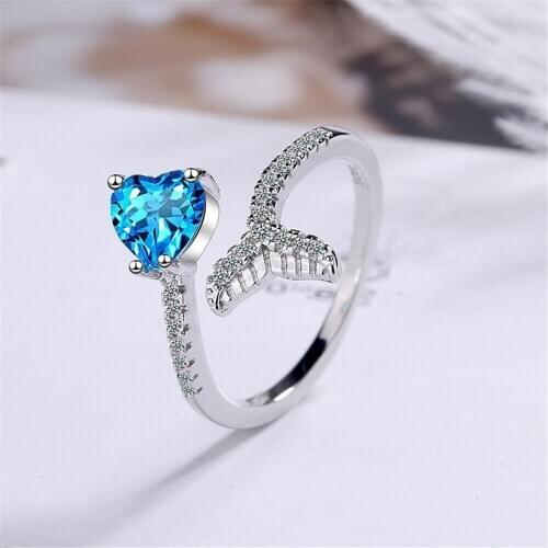 SHQIYAYI Heart Ring For Women Female Cute Finger Rings Romantic Birthday Gift For Girlfriend Fashion Zircon Stone Jewelry 339