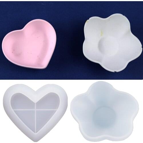 Flower Shape Plate Silicone Mold DIY Soap Dish Concrete UV Epoxy Resin Casting Mould For Resin Art Home Decor Cement plate Molds