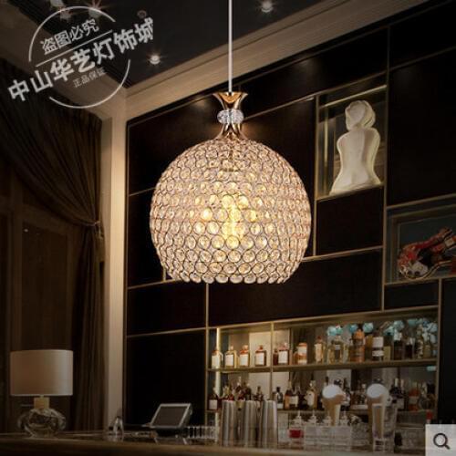 Modern minimalist LED glass crystal pendant light restaurant bedroom personalized hanging lighting