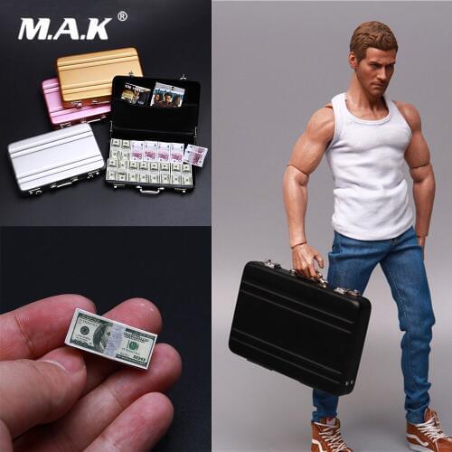 In Stock 1/6 Scale Figure Scene Accessories Suitcase Gun Box Aluminium Case Hand Cash Accessory for 12'' Action Figure