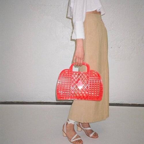 Hot Woman summer jelly bag Portable Vegetable Basket Hollow Jelly Bag Girl Large Capacity Holiday handbag