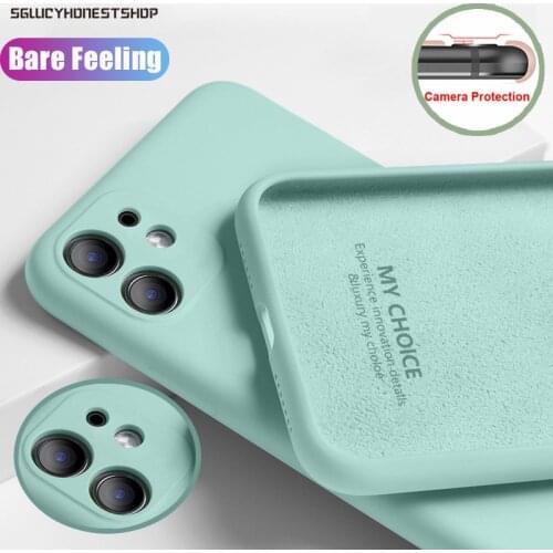 For iPhone 11 Pro Max SE 2020 XS Max XR 8 7 Camera Protect Liquid Silicone Case Cover For iPhone 11 Pro 7 8 6 6s Plus SE