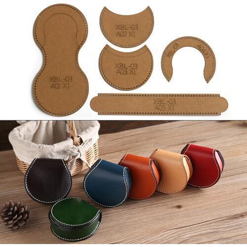 1Set DIY Kraft Paper Template New Horseshoe Coin Purse Storage Bag Leather Craft Pattern DIY Stencil Sewing Pattern 8.5cm*8.5cm