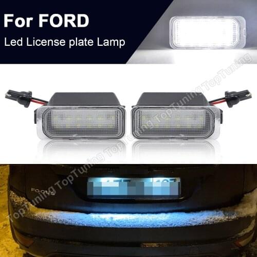 1Pair For Ford Fiesta Focus 2 3 C-Max 2 Galaxy Kuga 1 2 Mondeo 4 5 S-Max B-Max Ecosport Car LED License Number Plate Light Lamp