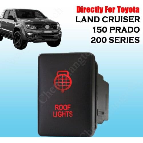 Red Led Light Car 12V 3Amp ROOF LIGHTS Push Button Switch On Off For Hilux Prado 150 200 Rav4 Toyota 2015 + Wire