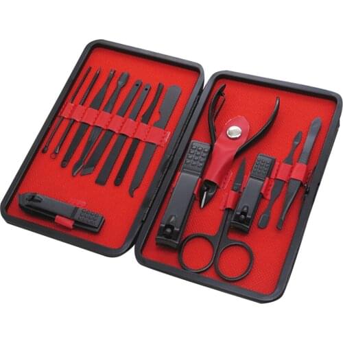 15Pcs Professional manicure Stainless Steel Nail Clippers Scissors Suit Set Kits Manicure Set Nail Tool nail art tools