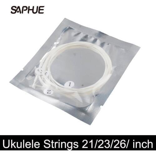 4pcs/set White Durable Nylon Ukulele Strings Replacement Part for 21 inch 23 inch 26 inch Stringed Instrument