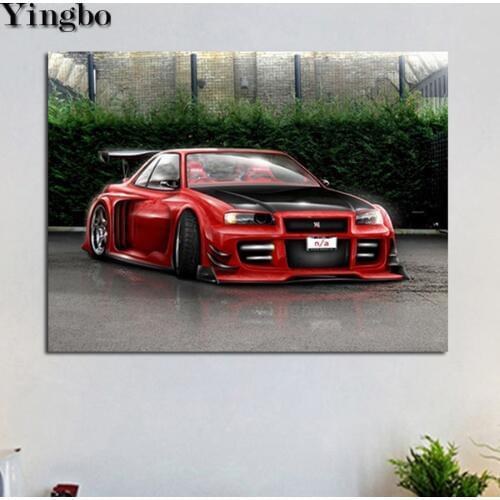 5D Diy Diamond Painting Nissan Skyline GTR sports car Full square round Drill Diamond mosaic Embroidery Rhinestone decoration