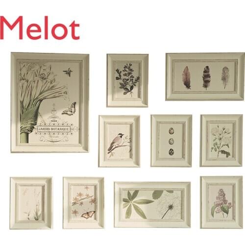 9KG Vintage Wooden Photo Frame Set European Wall Hanging Accessories Decorative Living Room Bedroom Wall Decoration Furnishing