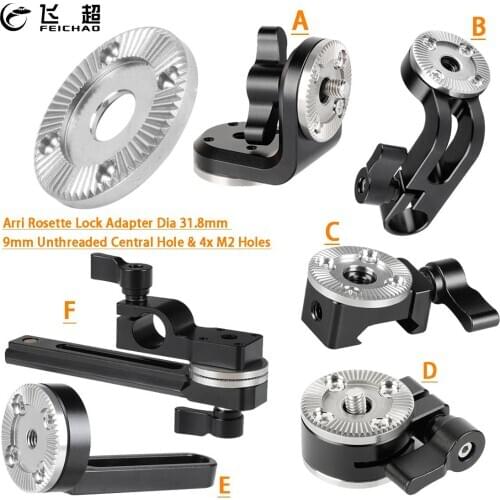 Rosette ARRI M6 Female Male Thread Adapter with 15mm Rod Clamp Mount Bracket for DSLR Camera Cage Rig Rail Handle Camera Gimbal