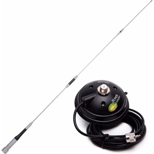 Diamond SG-7500 Dual Band VHF/UHF 144/430MHz Stainless Steel 150W 3.5/6.0dBi Antenna With Magnetic Mount for Car Mobile Radio