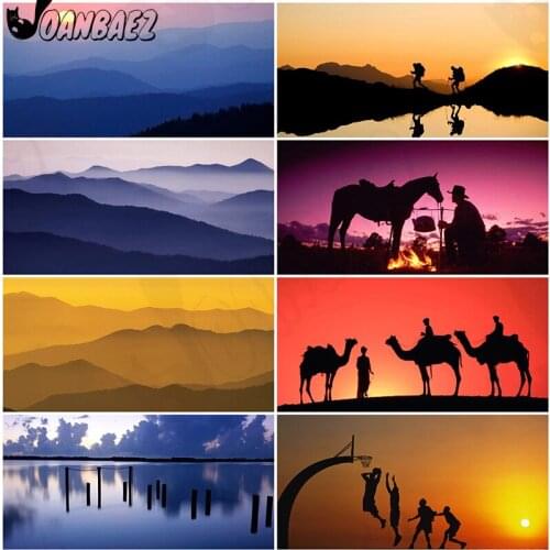 Black and White Light and Shadow Diamond Painting Desert Camel Landscape 5D Diy Wall Art Stickers Diamond Embroidery Home Decor