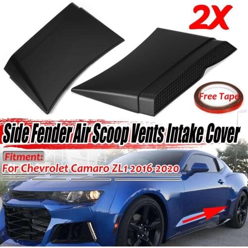 Black A Pair Car Rear Side Fender Scoop Air Vents Intake Outlet Cover Trim For Chevrolet For Camaro 2016-2020 ABS Plastic