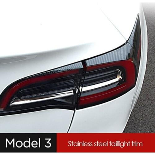 For Tesla Model 3 Rear Tail Light Eyebrow Cover Trim Rear Brake Lamp Strips Trim Exterior Styling