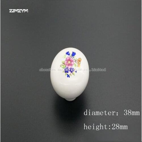 European garden ceramic drawer handle modern simple single - hole cabinet door furniture cabinet round door handle