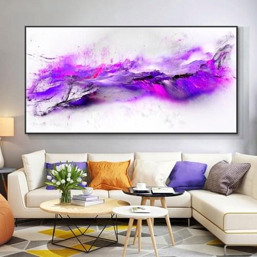 Purple Abstract Canvas Paintings On The Wall Posters And Prints Modern Decorative Pictures for Living Room Cuadros Decoration