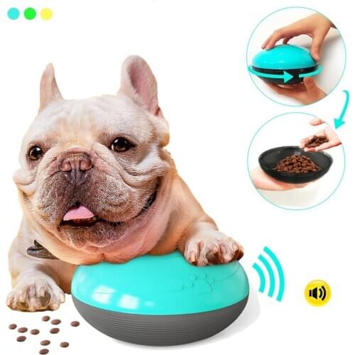 Pet Dog Squeaky Feeding Toy Soft Cute Pet Ball Toy Squeak Interactive Dog Chew Toy Slow Feed Ball for Small Medium Large Dog