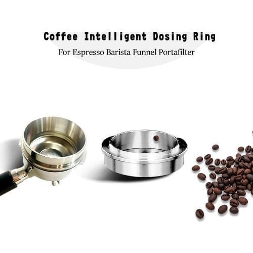 51/53/57/58MM Stainless Steel Intelligent Dosing Ring For Brewing Bowl Filter Coffee Tamper Powder Coffee Accessory Barista Tool