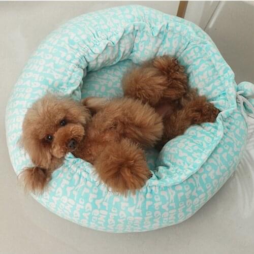 Pet Round Velvet Dog Beds For Small Dogs Adjustable Pet Products Cushion Super Soft Comfortable Cat Mat Supplies Accessories