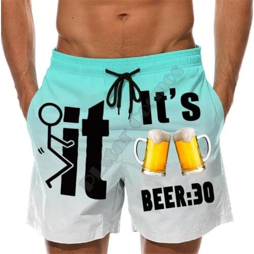 PLstar Cosmos Its Beer 30 Summer Casual Shorts 3D Printed Trousers For Women Men Shorts Comfortable breathable Drop shipping-1