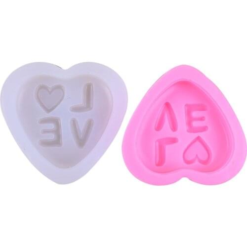 Love Heart Shape Chocolate Molds English Letter LOVE Silicone Mold Casting Molds Baking Tools for Valentines Day Gift