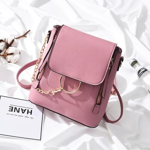 Fashion Backpack Women PU Leather School Bags For Teenage Girls Anti-theft Ladies Shoulder Bags Simple Travel Backpack bookbag