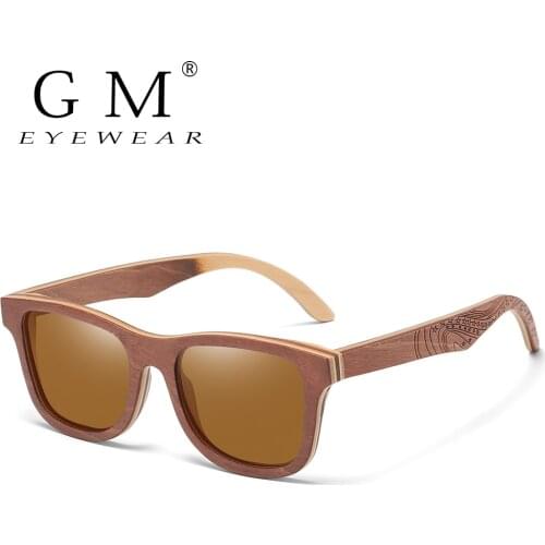 GM Polarized Skateboard Wooden Sunglasses Men UV400 Designer Sun Glasses Eyewear Gafas De Sol De Los Hombres Polarizados S4832