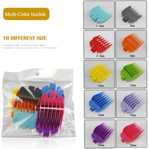 10Pcs Universal Hair Clipper Limit Comb Guide Attachment Size Barber Replacement For Wahl 1.5/3/4.5/6/10/13/16/19/22/25mm G0427