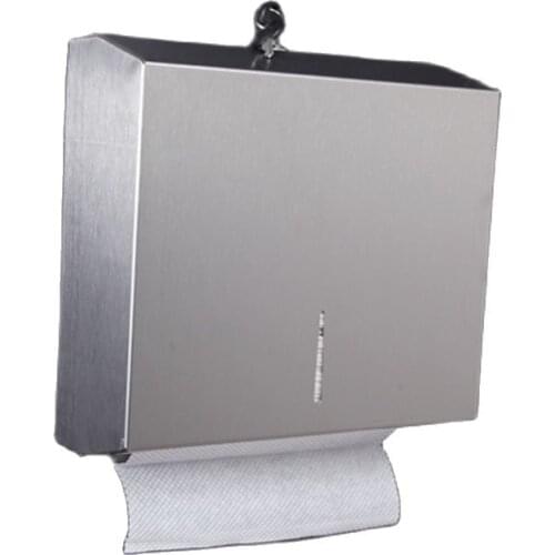 Stainless Steel Tissue Box Bathroom Square with Lock Silver Toilet Holder Hand Towel Rack Hotel Tissue Boxes Toilet Box Storage