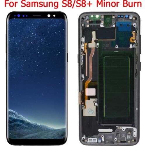 Minor Burn S8 LCD For Samsung Galaxy S8 Plus Display Frame Super Amoled SM-G950FN G950F G955F/DS Display Touch Screen Digitizer