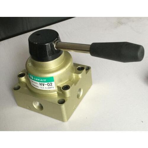 HV-02 3 Positions 4 Ways 1/4" BSPT Pneumatic Hand Lever Valve