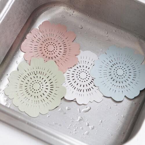 Flower Shape Multi PurposeSewer Drain Gadgets Hair Colander Supplies Cleaning Tools Silicone Kitchen Accessories