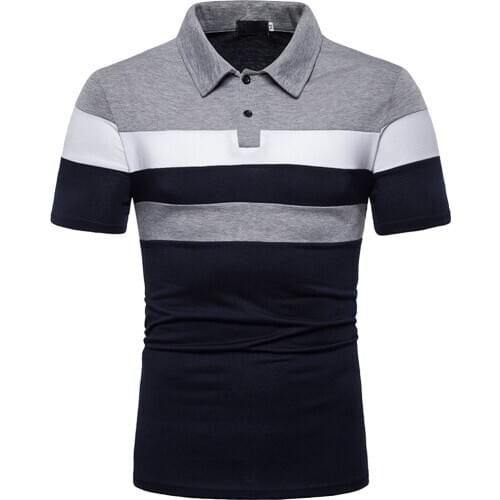 Plus Size Summer Short Sleeve Polo Shirt Men Fashion Shirts Casual Slim Striped Color Business Mens Polo Shirts Mens Clothing