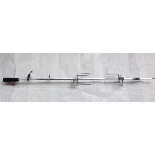870mm skewers BBQ spare parts,grill skewer with 2 fork( prongs),big skewer for four burner BBQ grill