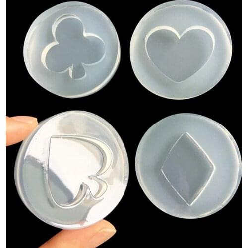 Red peach pieces Spades Plum poker resin silicone mold for UV epoxy resin jewelry making scrap booking decorative craft tools