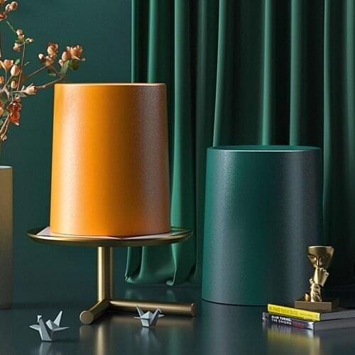 Nordic Luxury Trash Can Creative Living Room Bedroom Food Trash Can Simple Bathroom Kosz Na Smieci Household Products DF50LJ