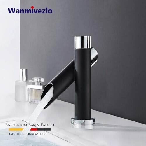 Bathroom basin faucet household sink basin hot and cold faucet laundry pool black paint under counter basin faucet